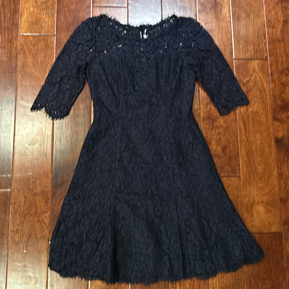 Eyelet Navy Blue 3/4 quarter sleeve dress